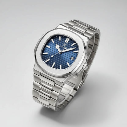 Luxury Watch Business 50 ATM Waterproof Male Clock Luminous Date Stainless Steel Square Quartz Men Watches Reloj Hombre